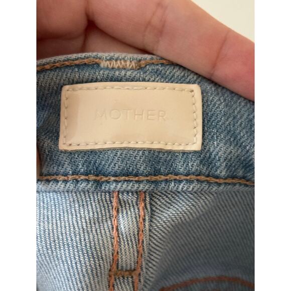 Mother The Insider Crop Step Fray Jeans Lightwash Fresh Catch Stretch Denim - 24 - Picture 10 of 13